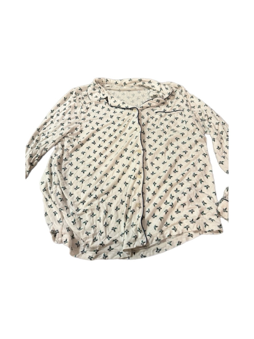 Vineyard Vines Women’s Cream Printed Button-Up Top & Pants Set Christmas